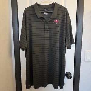 Tampa Bay Buccaneers - Nike Dri-Fit - Sz 3XL - Men's Black Striped Polo Shirt-